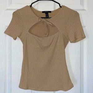Tie Front Cut Out Top